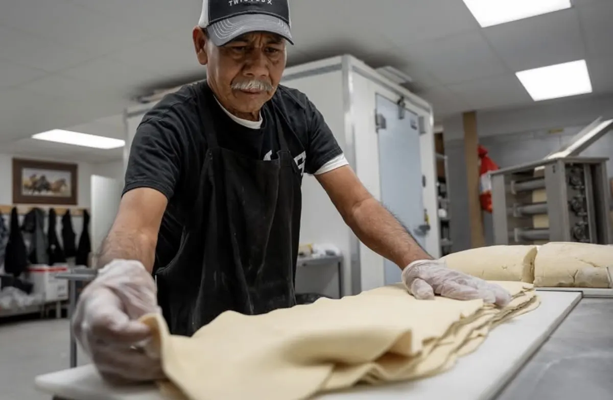 Stufy's sopaipilla dough made fresh by hand